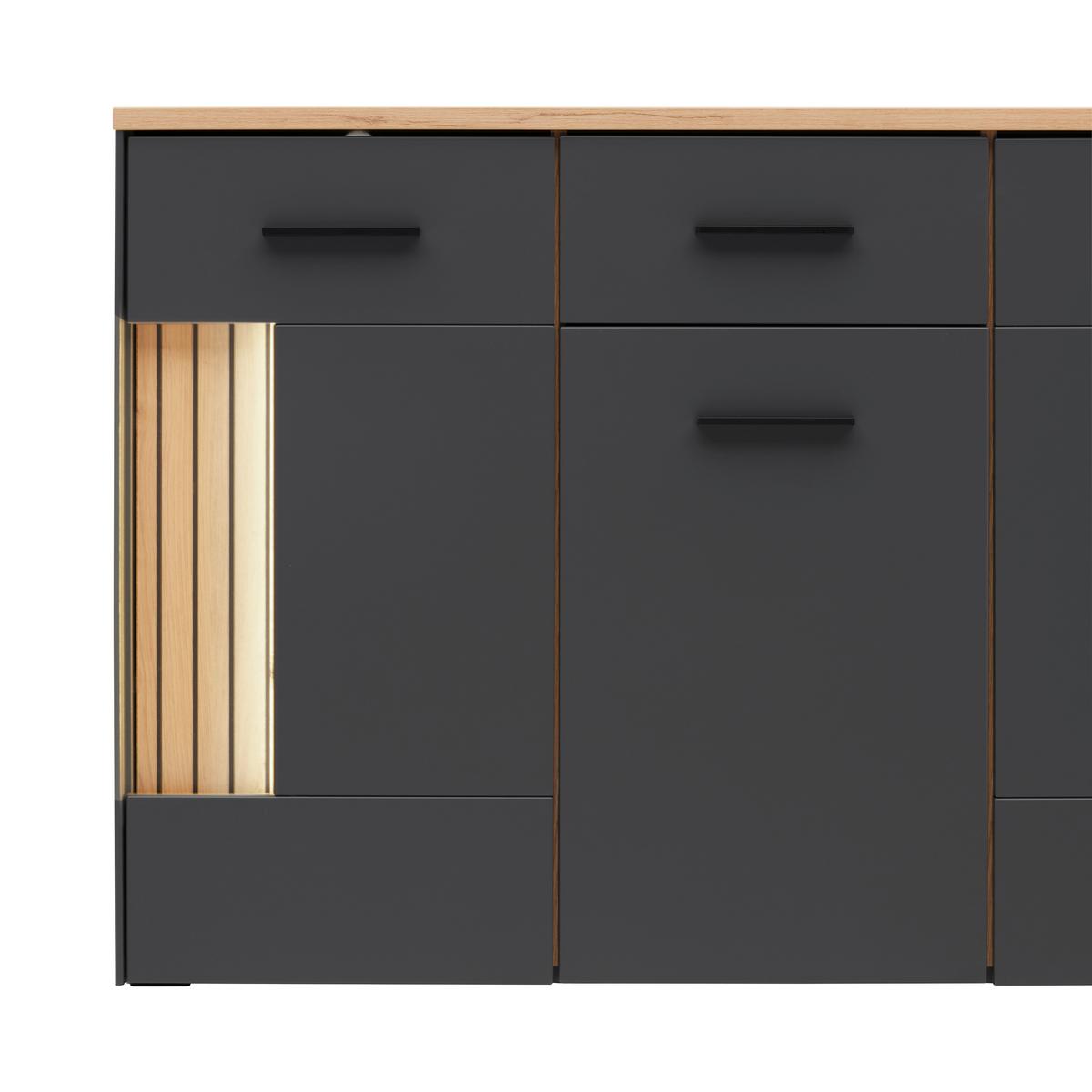 Tálalószekrény Alara - Modern, faalapú anyag/fém (128/87/40cm) - Mömax