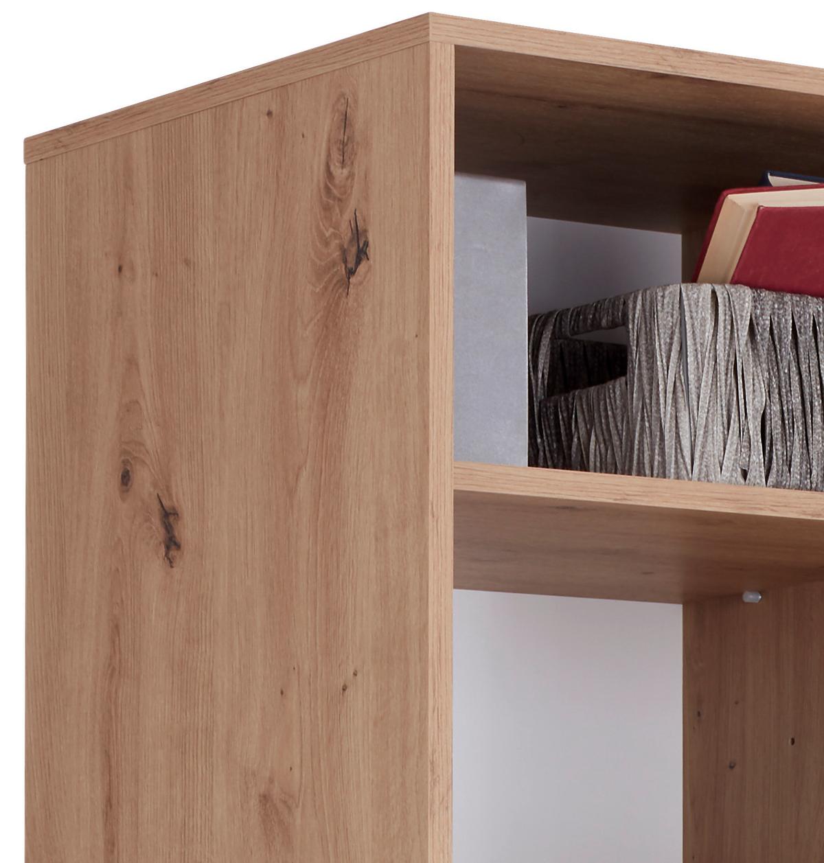 Regal Box - bijela/boje hrasta, Moderno, drvni materijal/plastika (98/205/40cm) - Modern Living