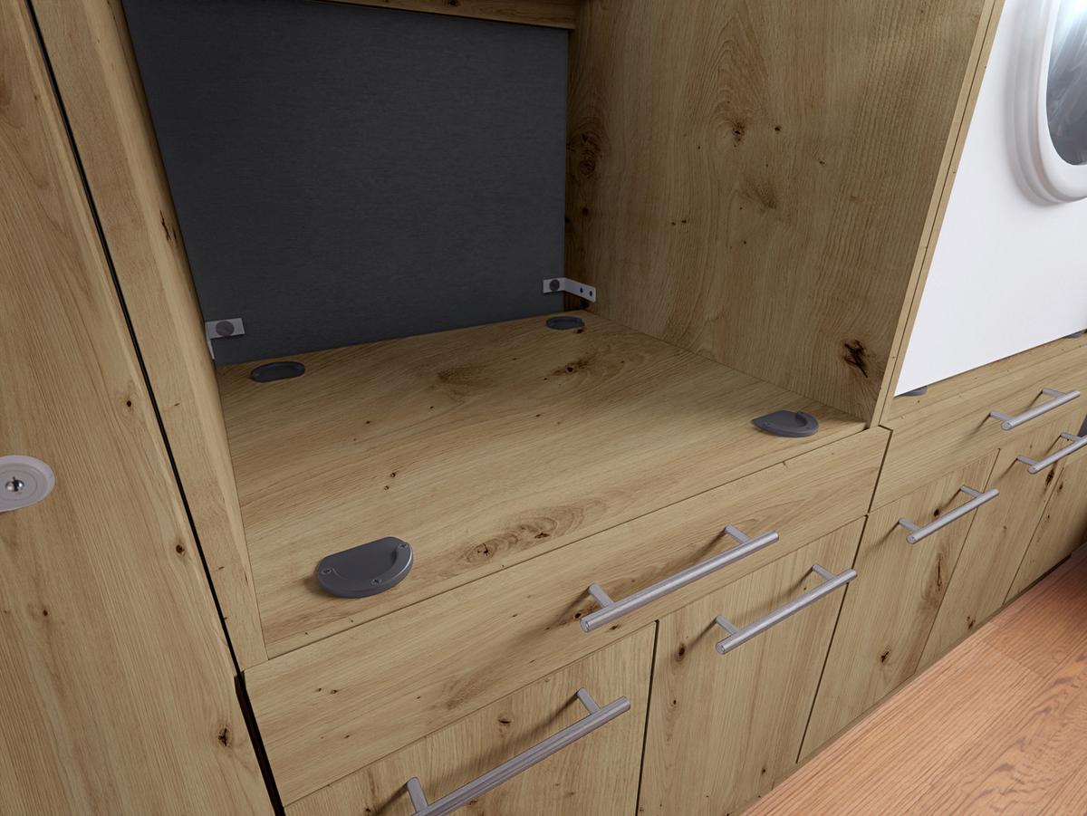 Waschmaschinenverbau in Eiche Artisan - Silberfarben/Schwarz, Konventionell, Holzwerkstoff/Kunststoff (67,5/162/67,5cm) - Mömax