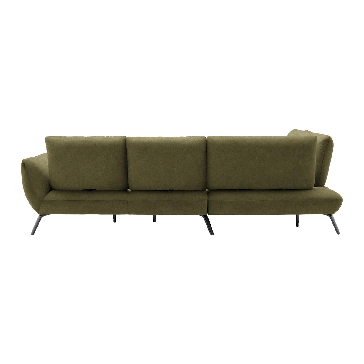 Wohnlandschaft Trendy Olivgrün - Schwarz/Olivgrün, MODERN, Holzwerkstoff/Textil (250/93/310cm) - Premium Living