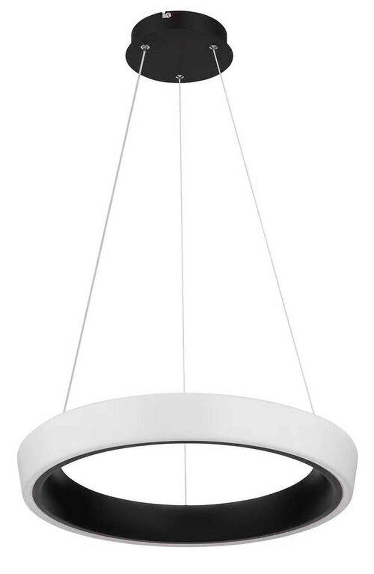 Viseča Led-svetilka Tabano, S Sijalko - črna/opal, Design, kovina/umetna masa (49,5/120cm) - Globo