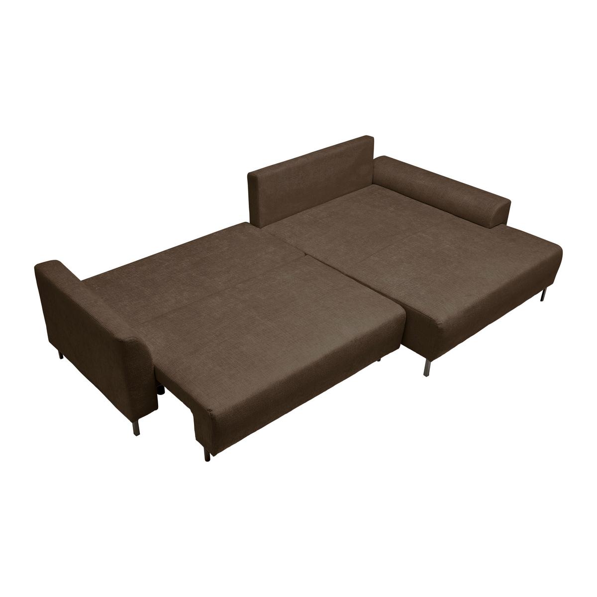 Ecksofa Integra Fango - Fango/Schwarz, Textil/Metall (294/81-93/170cm) - Mömax