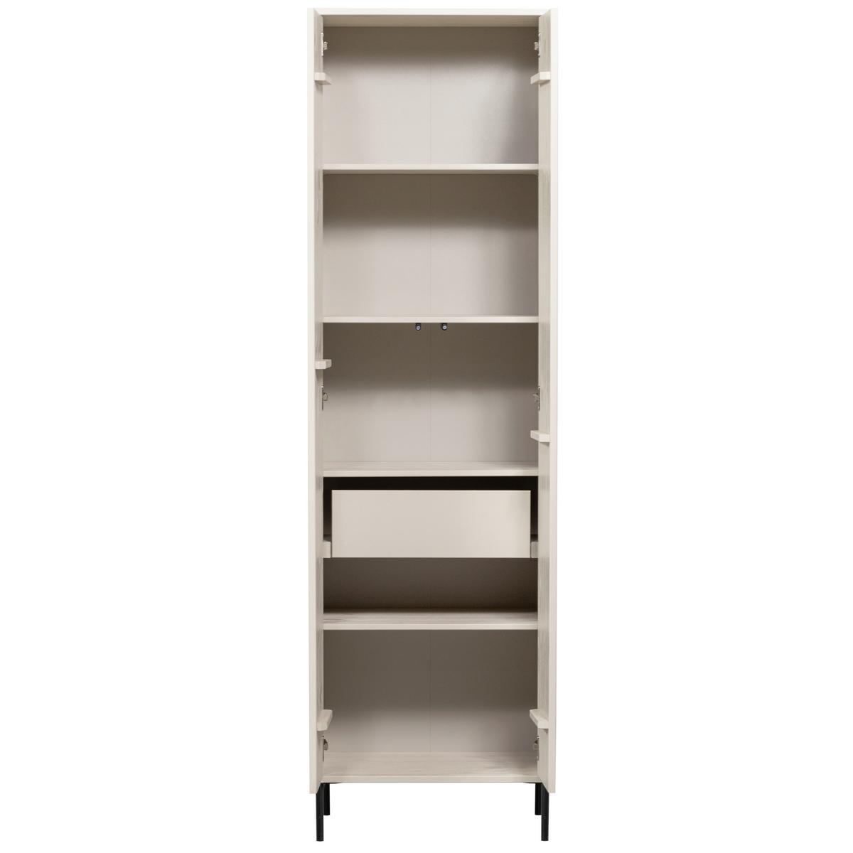 Garderobenschrank Gravure Grau B: 60 cm - Schwarz/Grau, Design, Holz/Metall (60/210/42cm) - Livetastic