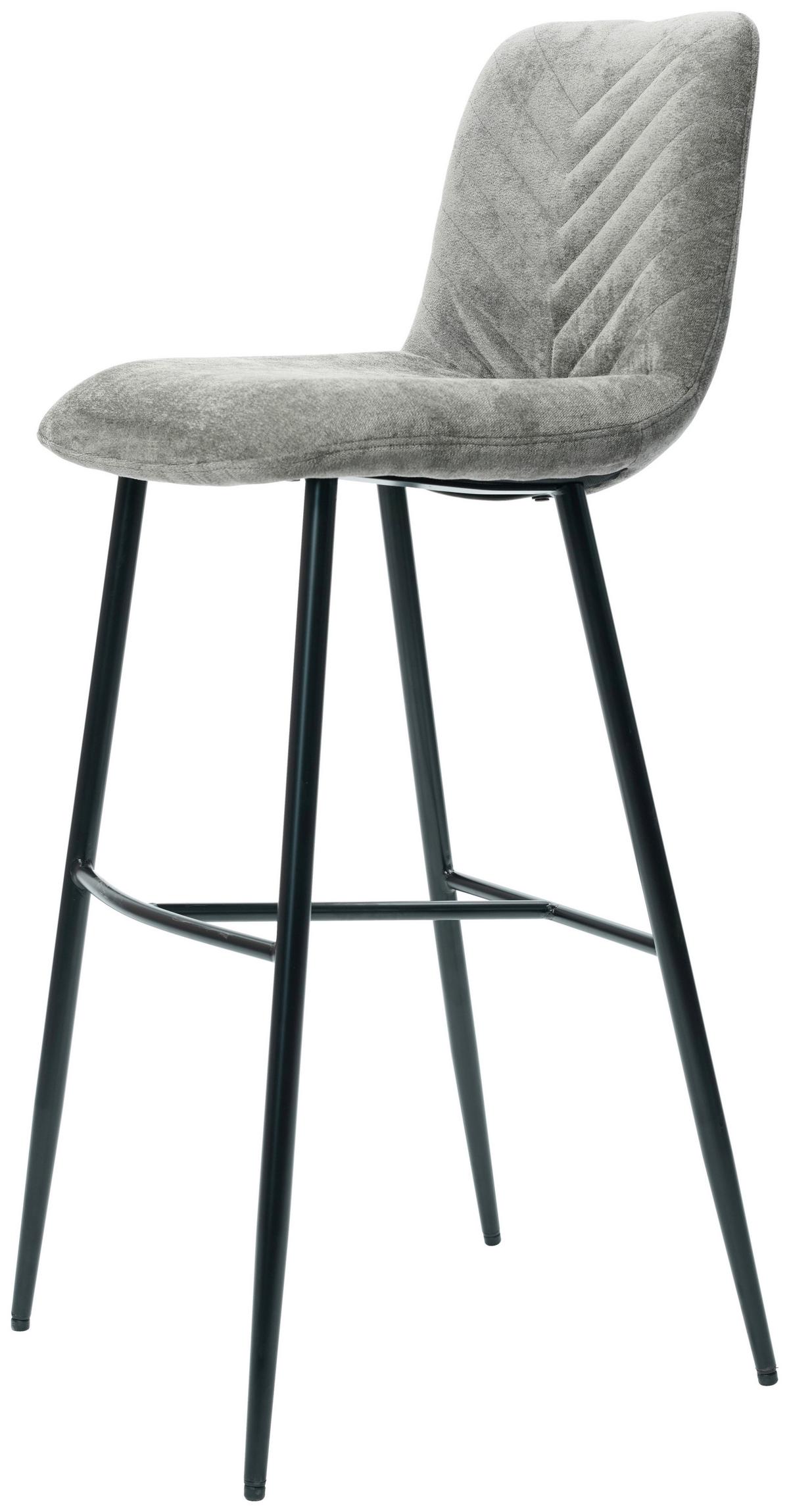 STOŁEK BAROWY ARROW - ciemnoszary/czarny, Design, metal/tkanina (43/110/52cm) - Xora