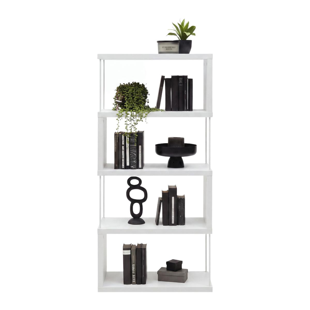Polica Pinnar - bijela, Moderno, drvni materijal/metal (66/136,5/33cm) - Modern Living