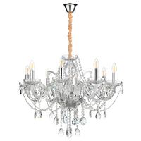 Kristall-Hängeleuchte Svetlana Chromfarben max. 6 Watt - Chromfarben/Transparent, KONVENTIONELL, Glas/Metall (75/100cm)