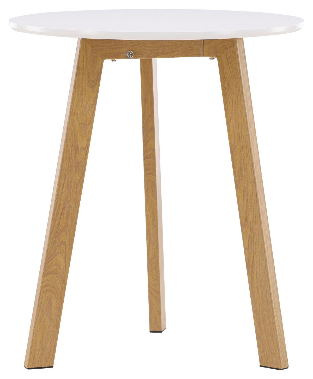 ESSTISCH LEONORA - Hellbraun/Weiß, Design, Holz/Metall (65/65/75cm) - Livetastic