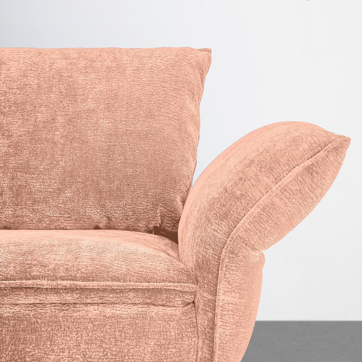 Megasofa Ottawa Altrosa Flachgewebe, ohne Kissen - Altrosa/Schwarz, MODERN, Textil/Metall (272/87/107cm) - Premium Living