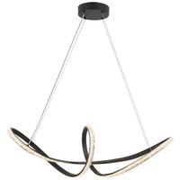 LED-Hängeleuchte in Schwarz max. 33 Watt - Schwarz, Modern, Kunststoff/Metall (74/22/120cm) - Modern Living