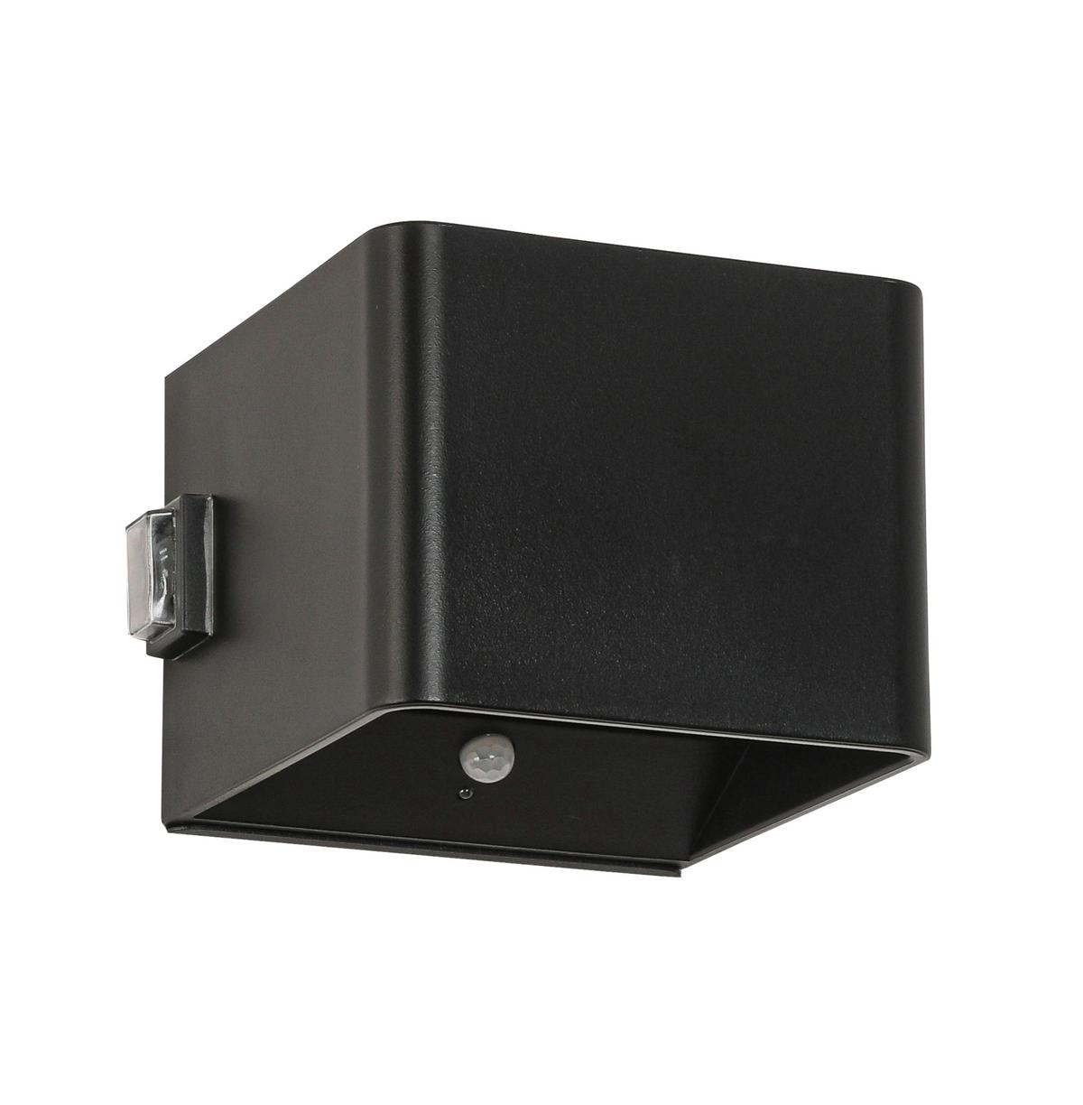 LED-Wandleuchte Hero 1 Schwarz max. 3 Watt - Schwarz, MODERN, Kunststoff/Metall (10,28/10,1/8,05cm) - Mömax