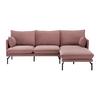 Wohnlandschaft Rosa Rosa Samt - Schwarz/Rosa, MODERN, Textil/Metall (226/84/163cm) - Bessagi Home