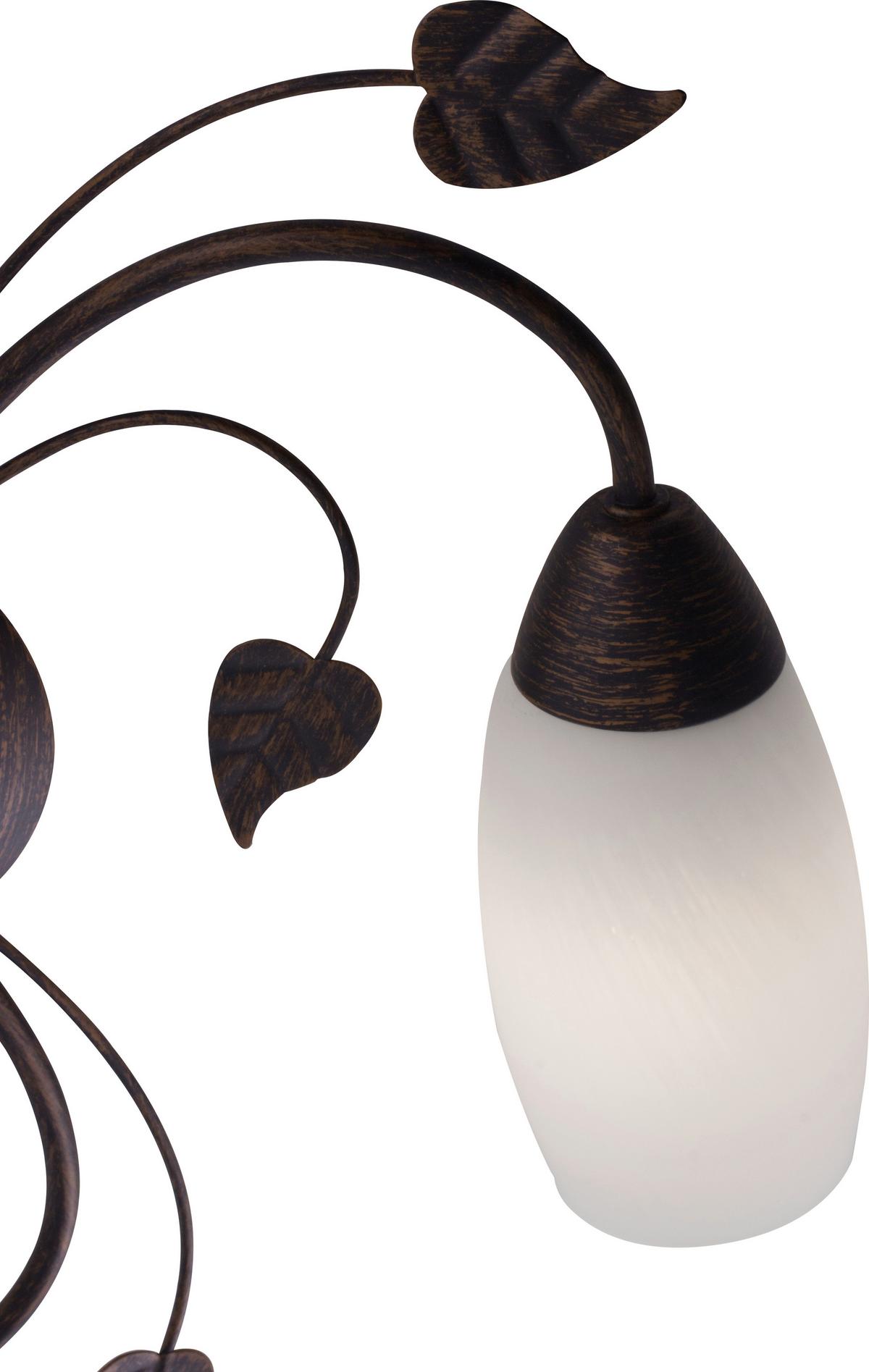 STEHLEUCHTE 40800323 VENEZIA - Weiss/Rostfarben, Konventionell, Glas/Metall (45/160cm) - Globo