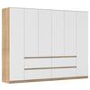 DULAP  USI ROTATIVE MAINZ - alb/culoare lemn stejar, Basics, material pe bază de lemn (271/210/54cm) - Modern Living