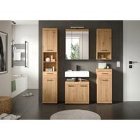 Badezimmer Scout Eiche Artisan 5-teilig - Schwarz/Eiche Artisan, Trend, Glas/Holzwerkstoff (134cm) - MID.YOU