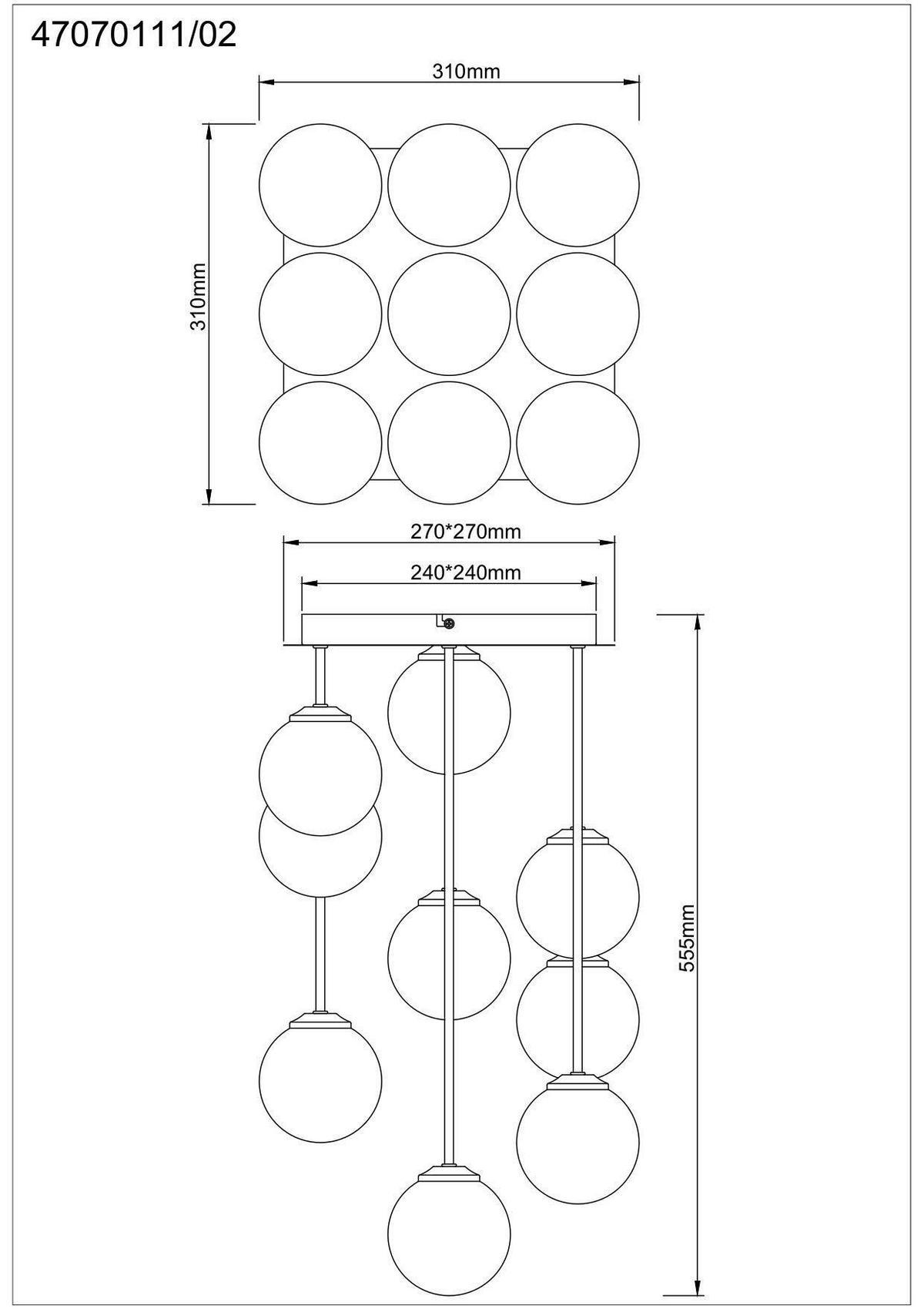 LAMPA WISZĄCA MONA - biały/kolor złoty, Trend, metal/szkło (31/31/55,5cm) - Novel