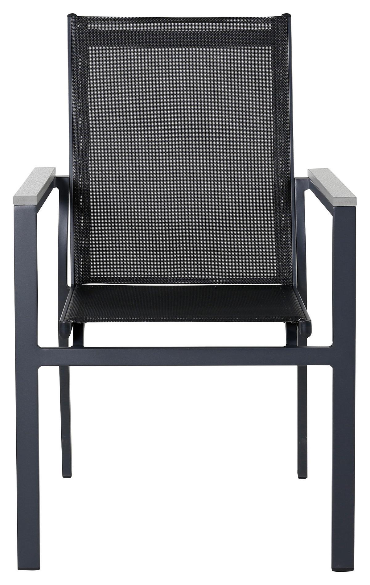 GARTENSTUHL-SET PARMA - Schwarz, KONVENTIONELL, Textil/Metall (57/90/59cm) - Gardenson
