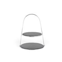 Suport brioșe 2 etaje - argintiu, Basics, metal/piatră (24/29/40cm) - Echtwerk