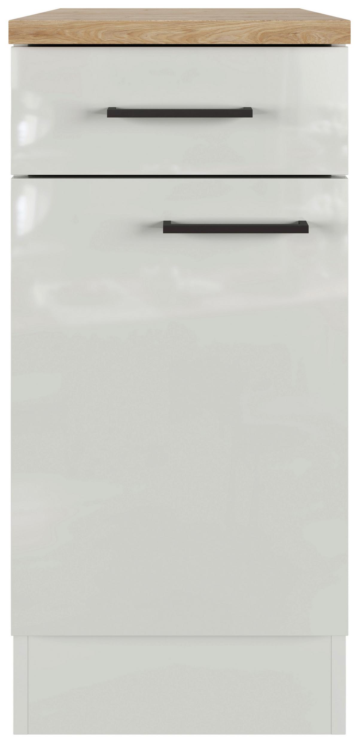 Kuhinjska Spodnja Omarica Levi, Svetlo Siva, Š. 40 Cm - črna/siva, Moderno, kovina/leseni material (40/86/60cm) - FlexWell