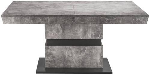 Esstisch ausziehbar Matthew 160-215x90 cm Grau Betonoptik - Dunkelgrau/Grau, MODERN, Holzwerkstoff (160/90/75cm) - MID.YOU