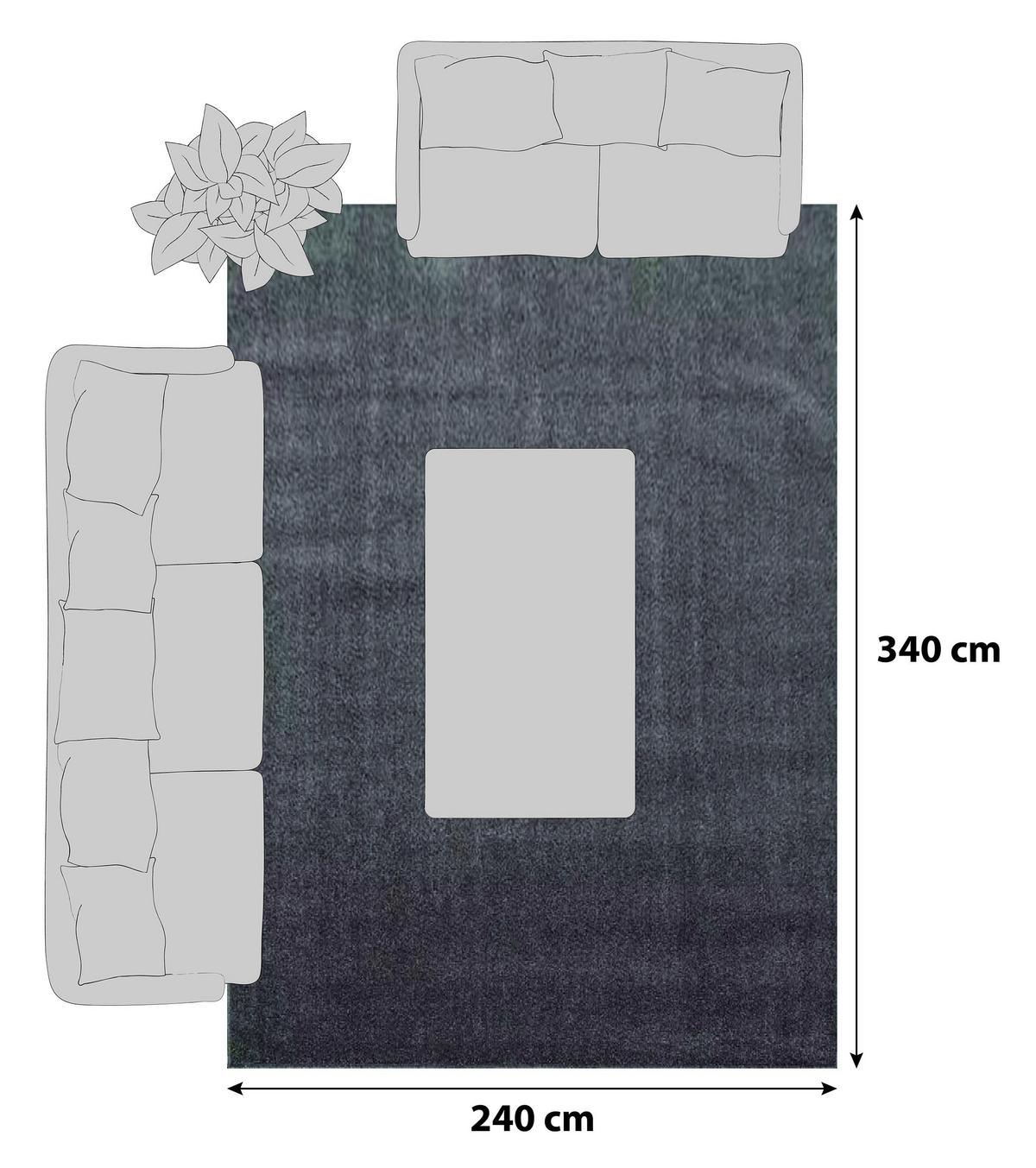 Hochflorteppich ATA Hellbraun ca. 240x340cm - Hellbraun, Design, Textil (240/340cm) - Novel