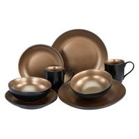 Kombinirani Servis Glamour Gold, 8-Delni - zlate barve/črna, keramika - Creatable