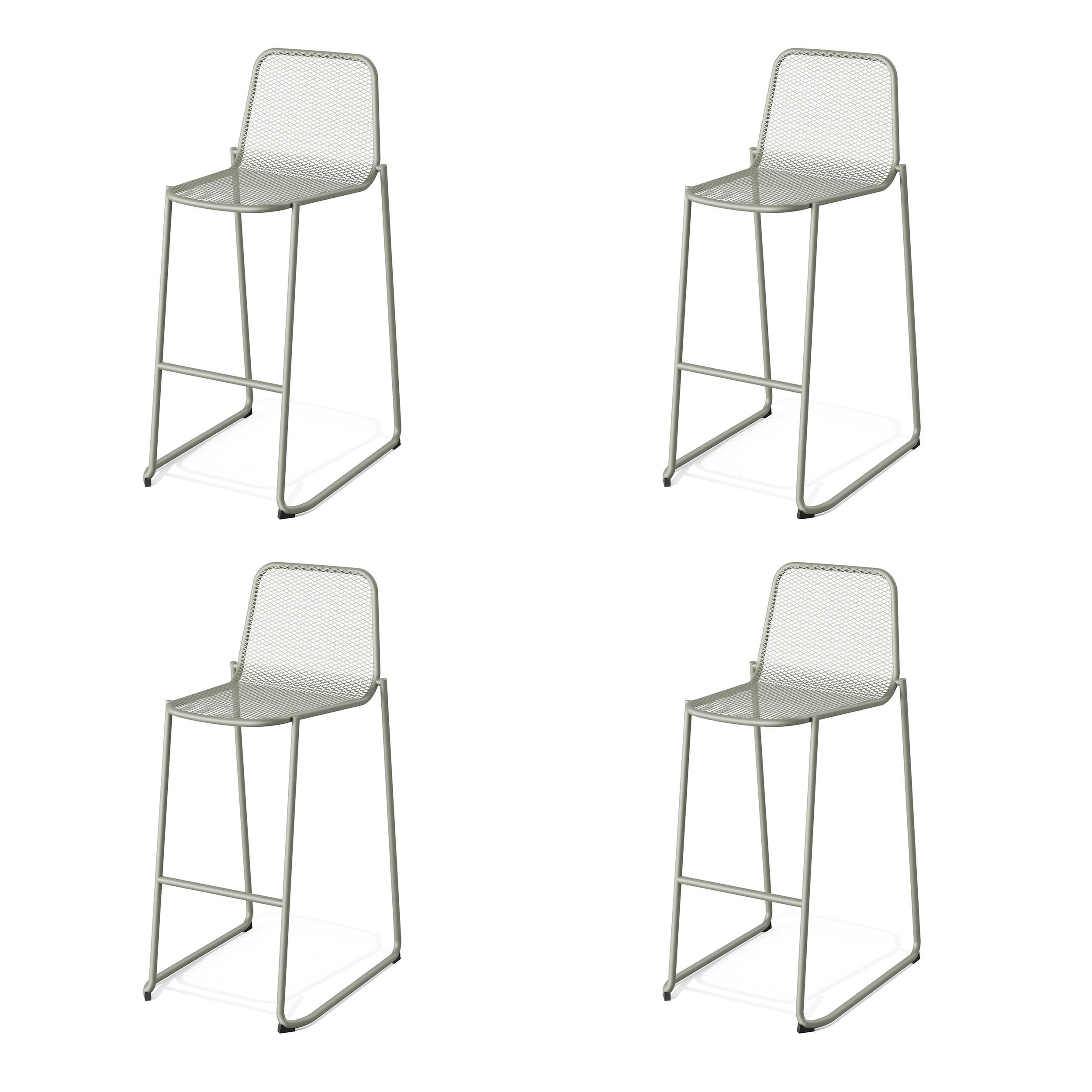 Barhocker-Set 4-teilig in Grün, Stahl - Grün, LIFESTYLE, Metall (52/105/52cm) - Gardenson
