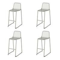 Barhocker-Set 4-teilig in Grün, Stahl - Grün, LIFESTYLE, Metall (52/105/52cm) - Gardenson