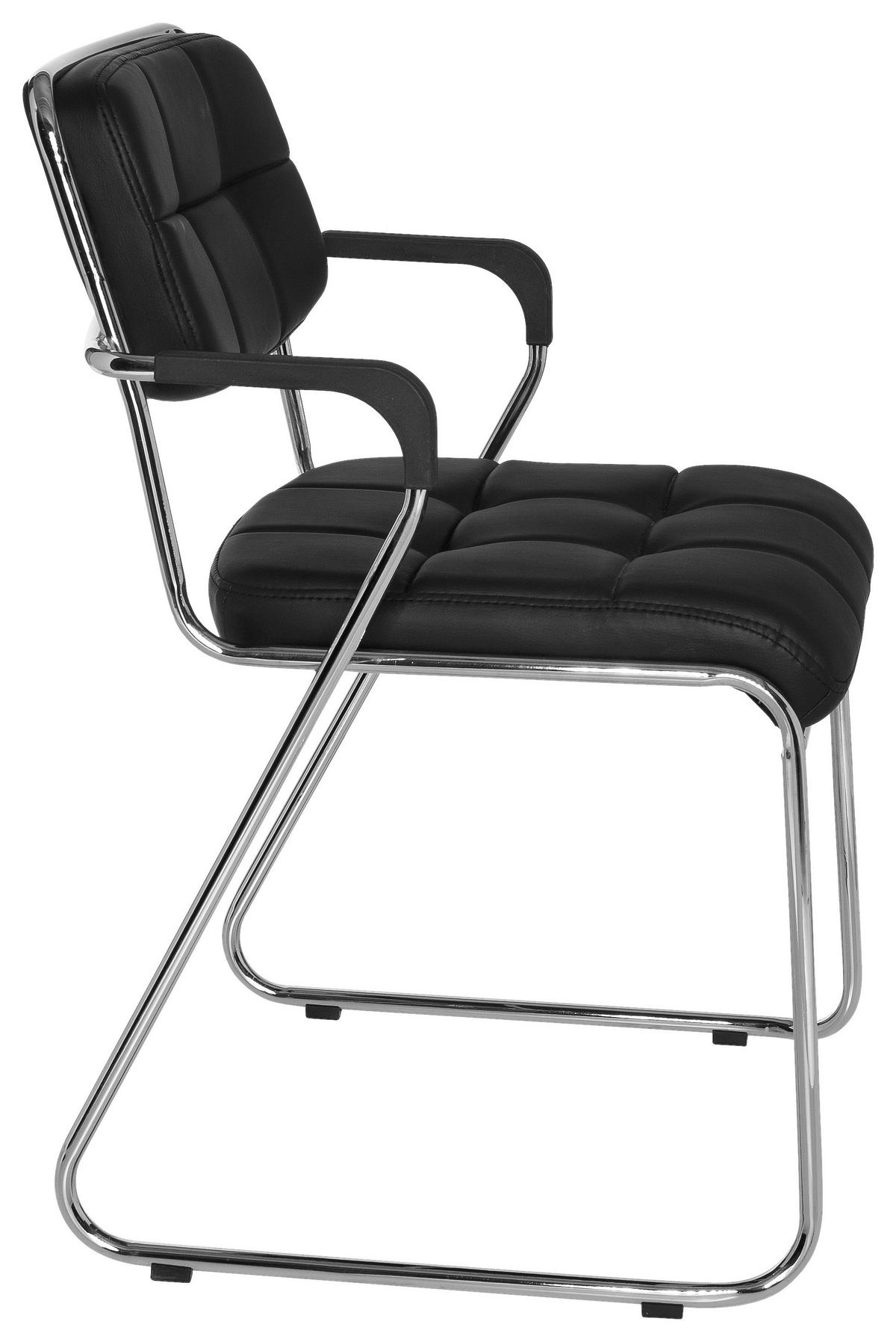 Konferenčni Stol Zanta Pu, Črna - barve kroma/črna, Basics, kovina/tekstil (49/79/44cm) - MID.YOU