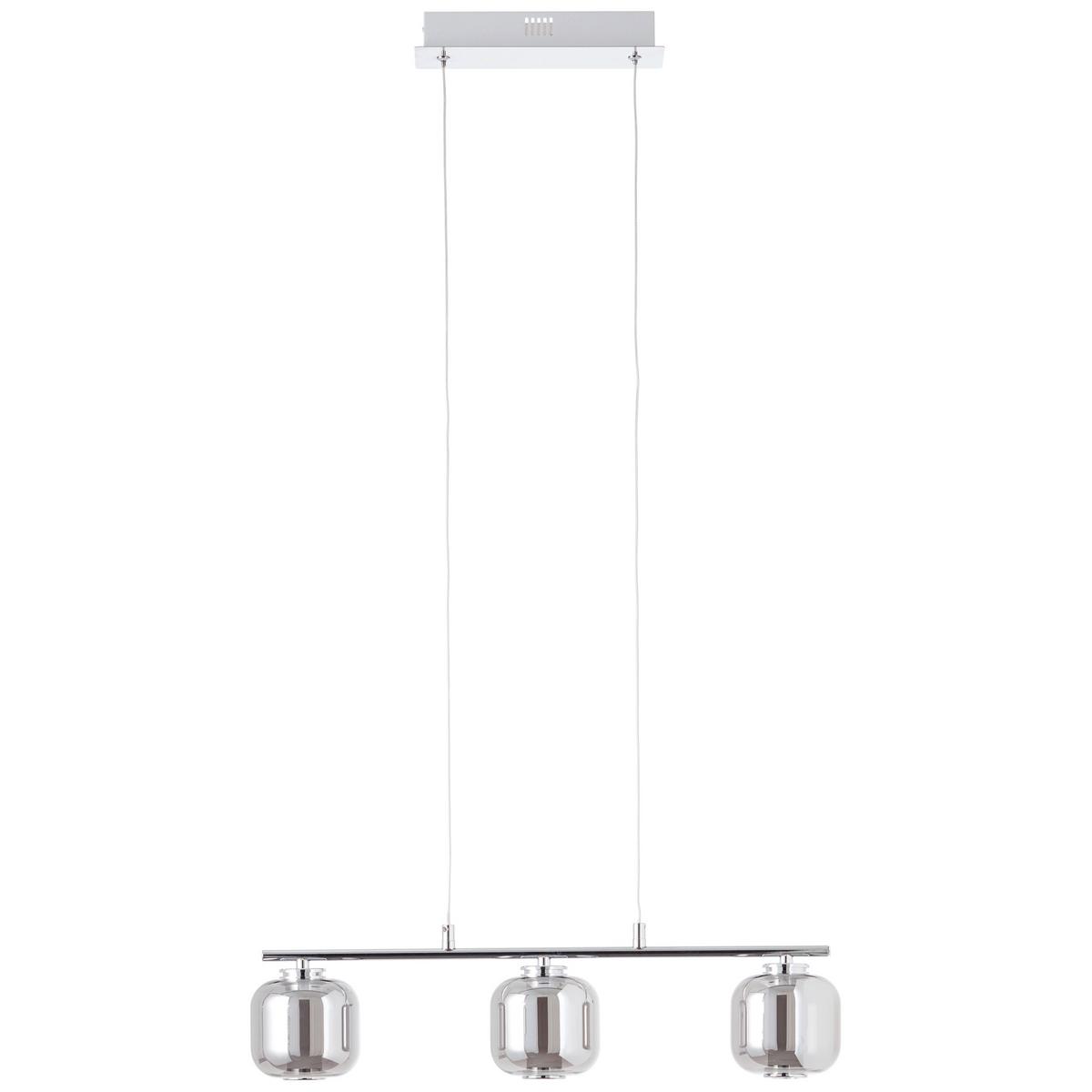LED-Hängeleuchte Rafa Chromfarben/Grau max. 18 Watt - Chromfarben/Grau, Design, Glas/Kunststoff (56,5/11/131cm) - Brilliant