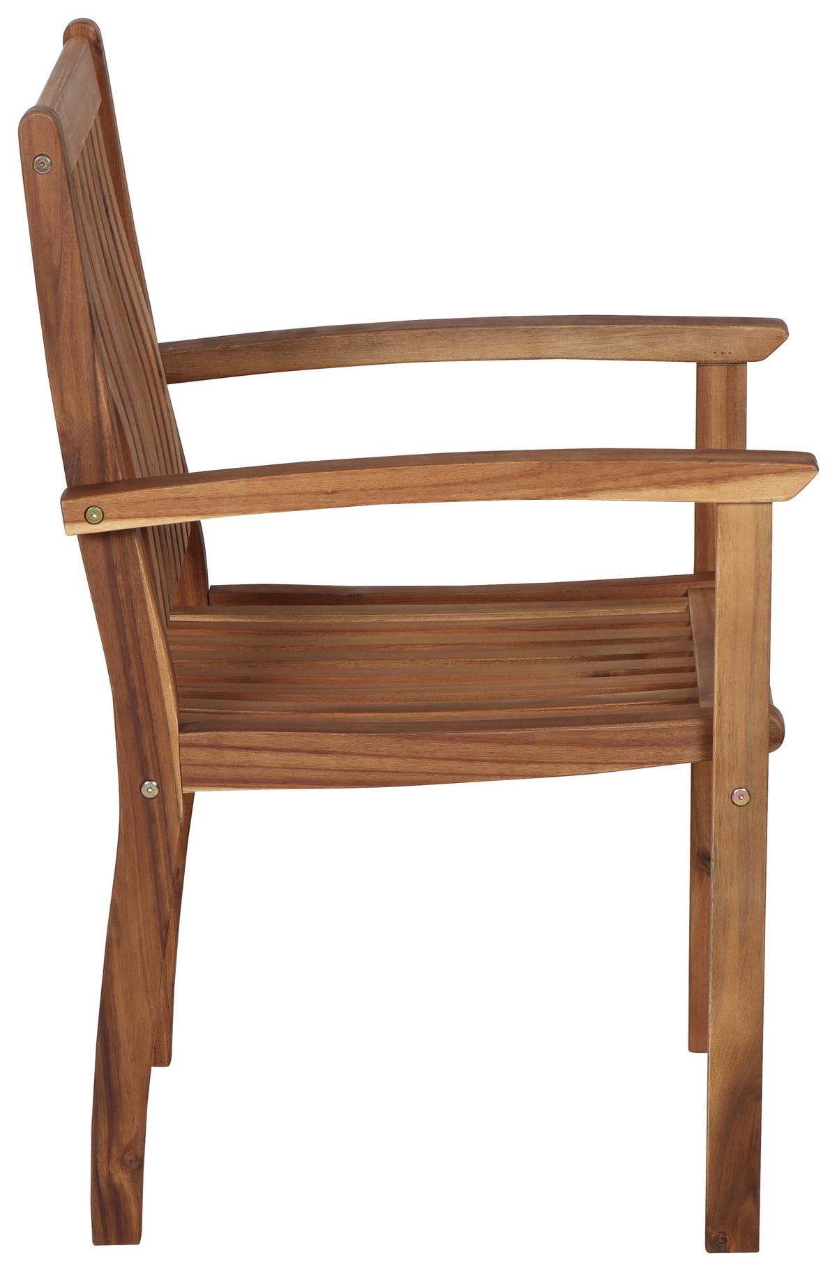 Gartenstuhl 2er Set Akazie klappbar - Akaziefarben, KONVENTIONELL, Holz (59/92,5/62cm) - Siena Garden