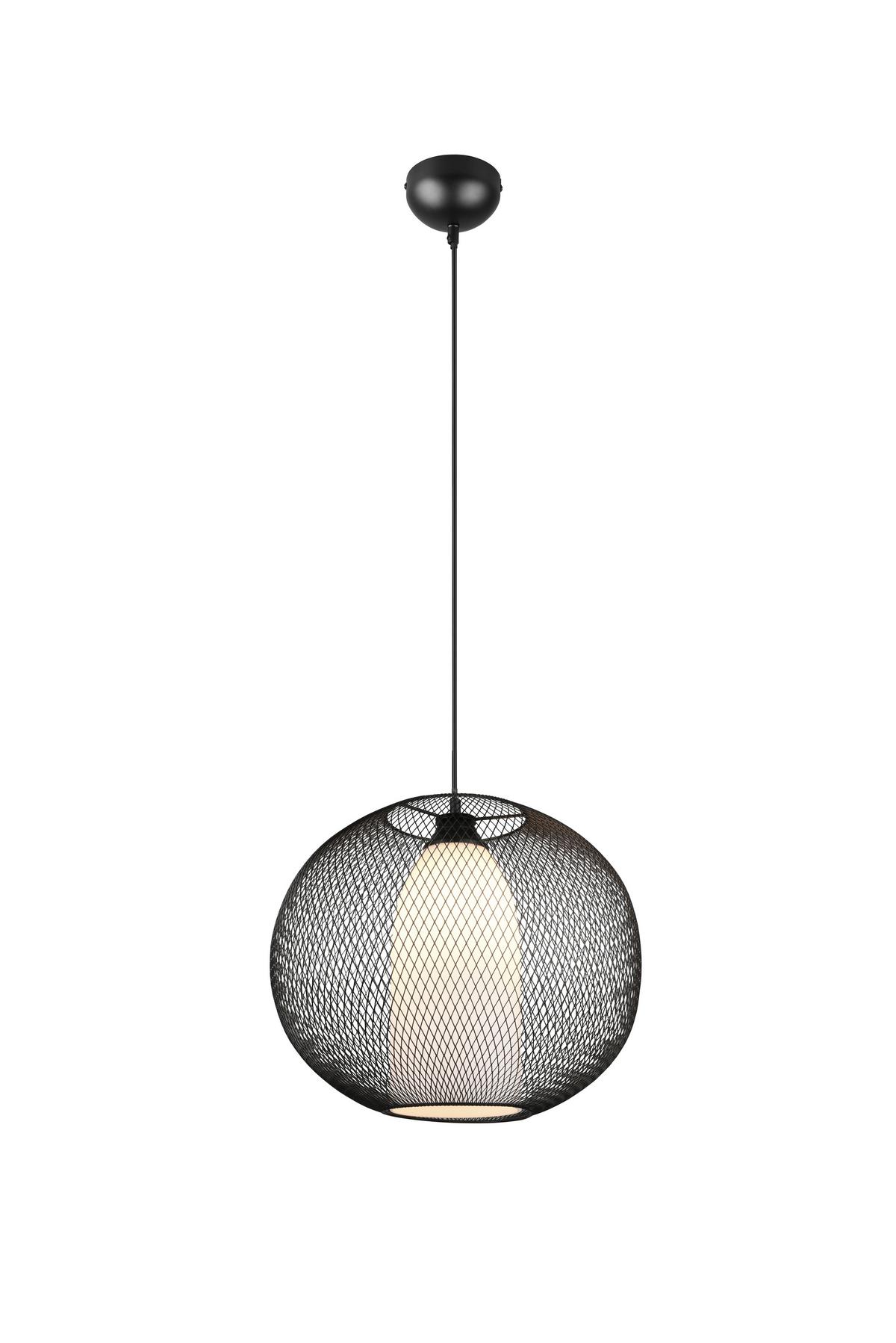 Pendelleuchte Filo Schwarz/Weiß max. 60 Watt - Schwarz/Weiß, KONVENTIONELL, Glas/Metall (40/150cm) - Trio Leuchten