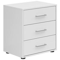 Noćni Ormarić Smart 3 - bijela/sivo-bijela, Basics, drvni materijal/plastika (50/54/35cm) - Modern Living