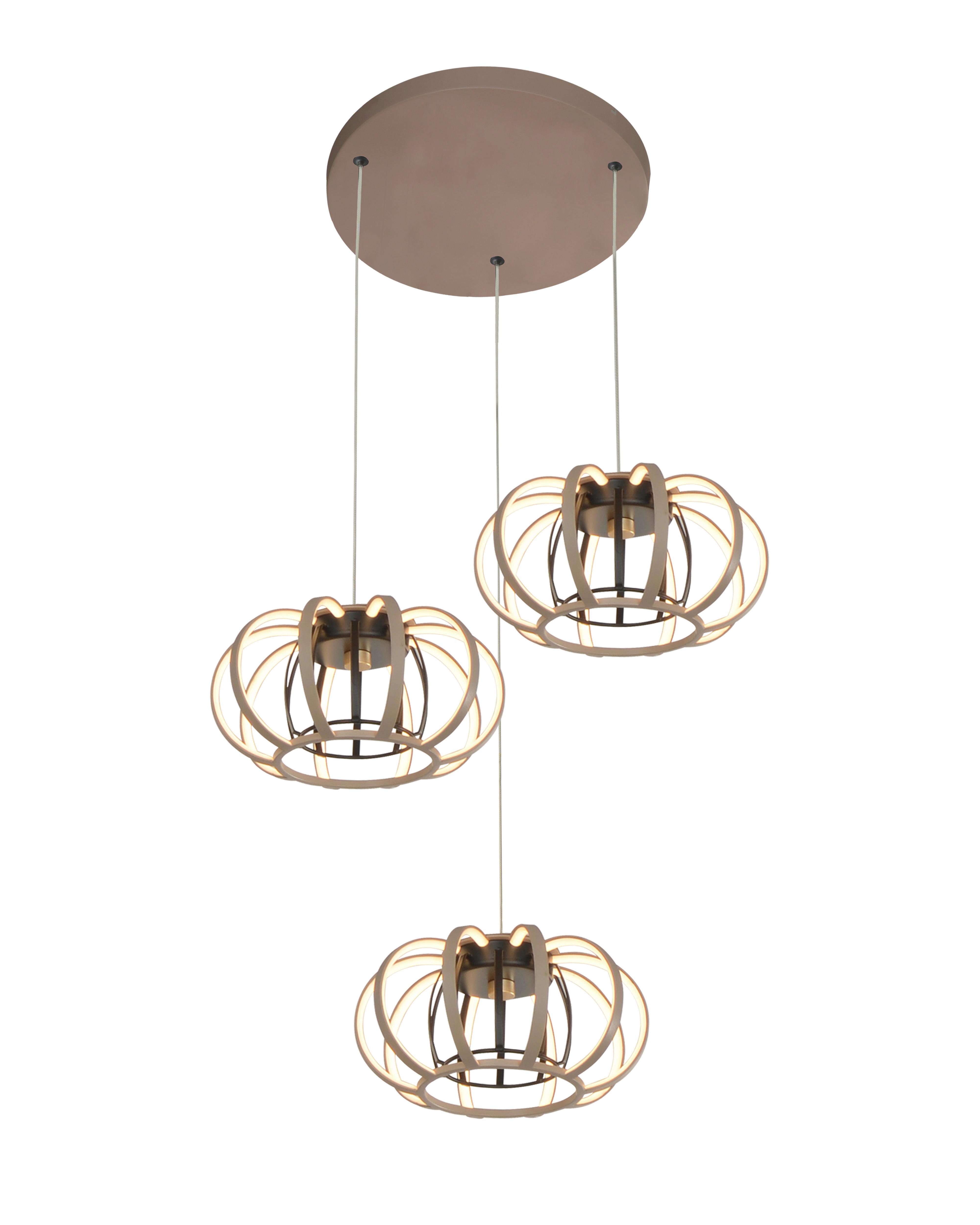 LAMPA WISZĄCA LED 5033-313 SALO - kolor piaskowy, Design, metal (35/150cm)