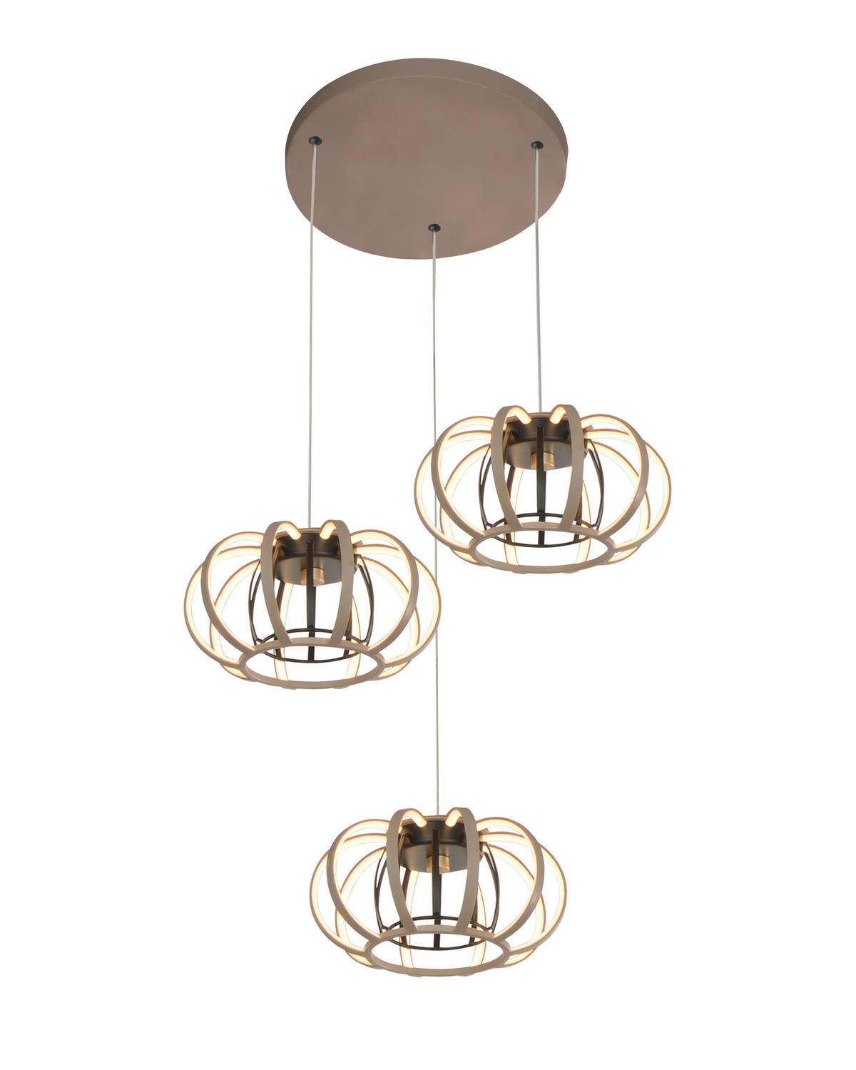 LAMPA WISZĄCA LED 5033-313 SALO - kolor piaskowy, Design, metal (35/150cm)