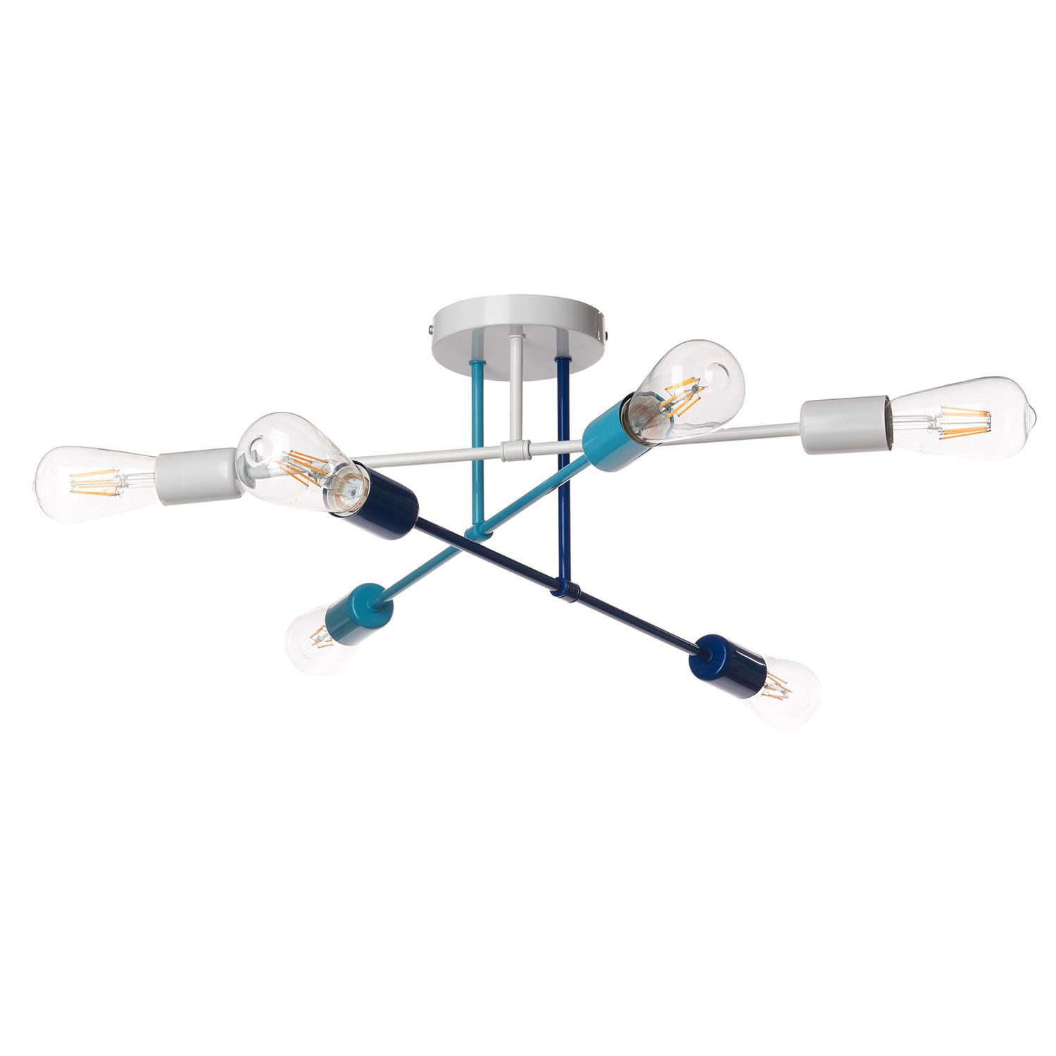 Kinderdeckenleuchte Stick Blu Blau/Weiß max. 22 Watt - Blau/Weiß, Basics, Metall (82/55/25cm)