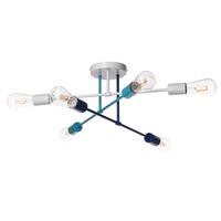 Kinderdeckenleuchte Stick Blu Blau/Weiß max. 22 Watt - Blau/Weiß, Basics, Metall (82/55/25cm)