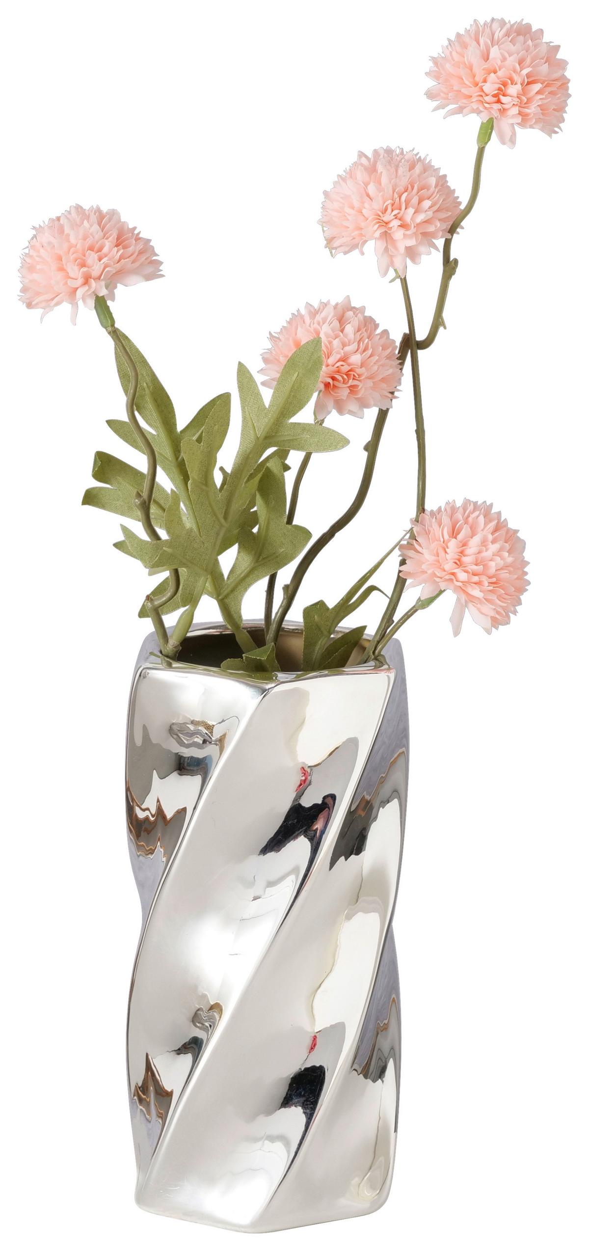 Vase Vilde I Silberfarben - Silberfarben, Basics, Keramik (8/15,5cm) - Mömax