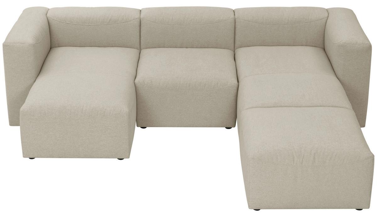 WOHNLANDSCHAFT LENA - Creme, Design, Kunststoff/Textil (160/275/235cm) - Max Winzer