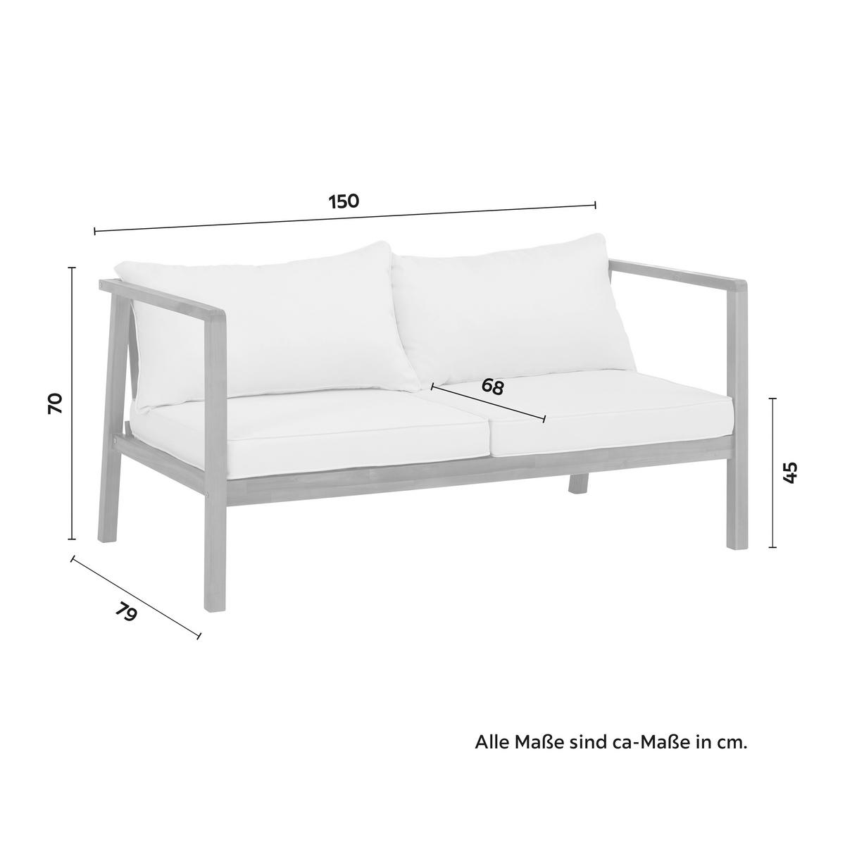 Kerti Garnitúra Pia - akáciaszínű/natúr színű, Modern, textil/fa (150/70/79cm) - Bessagi Garden