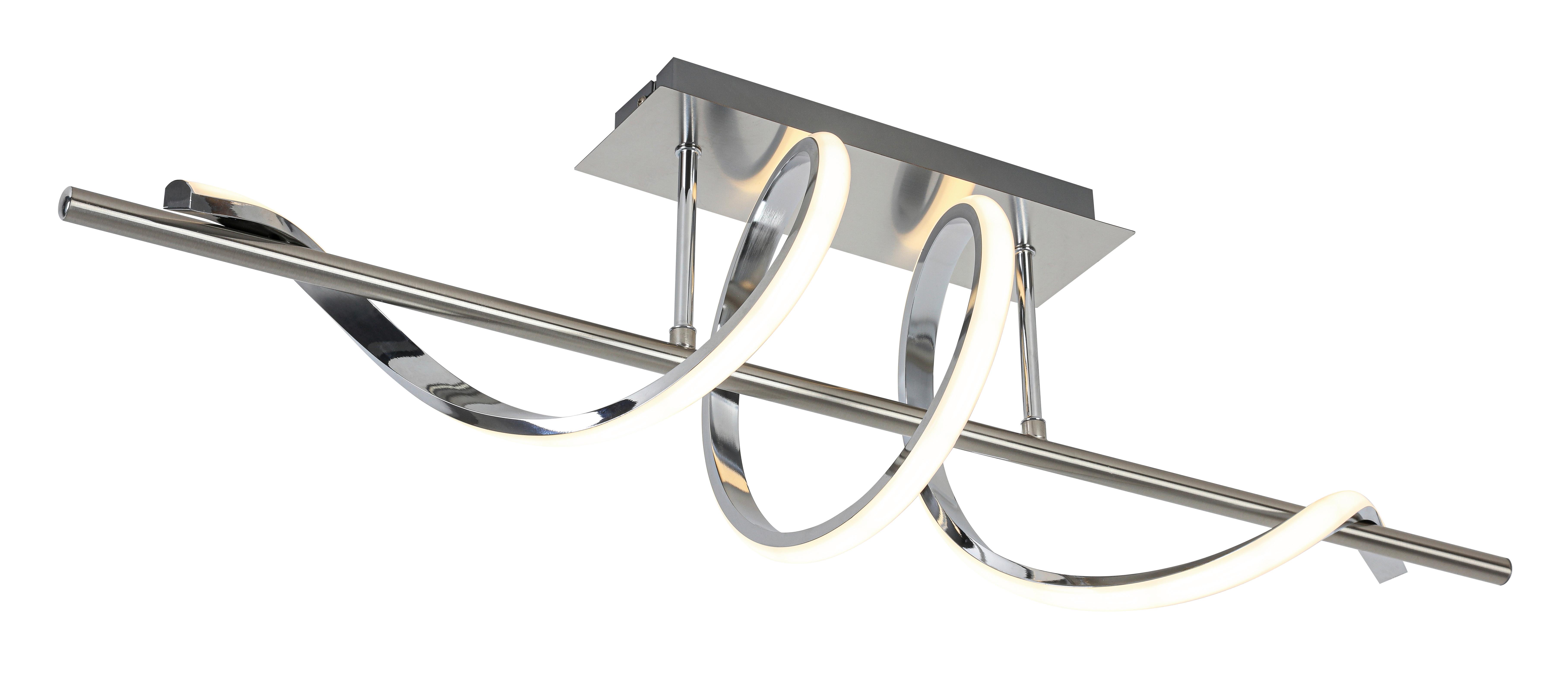 LED-TAKLAMPA LINA - kromfärg/nickelfärgad, Modern, metall/plast (20/80/26,5cm) - Mömax