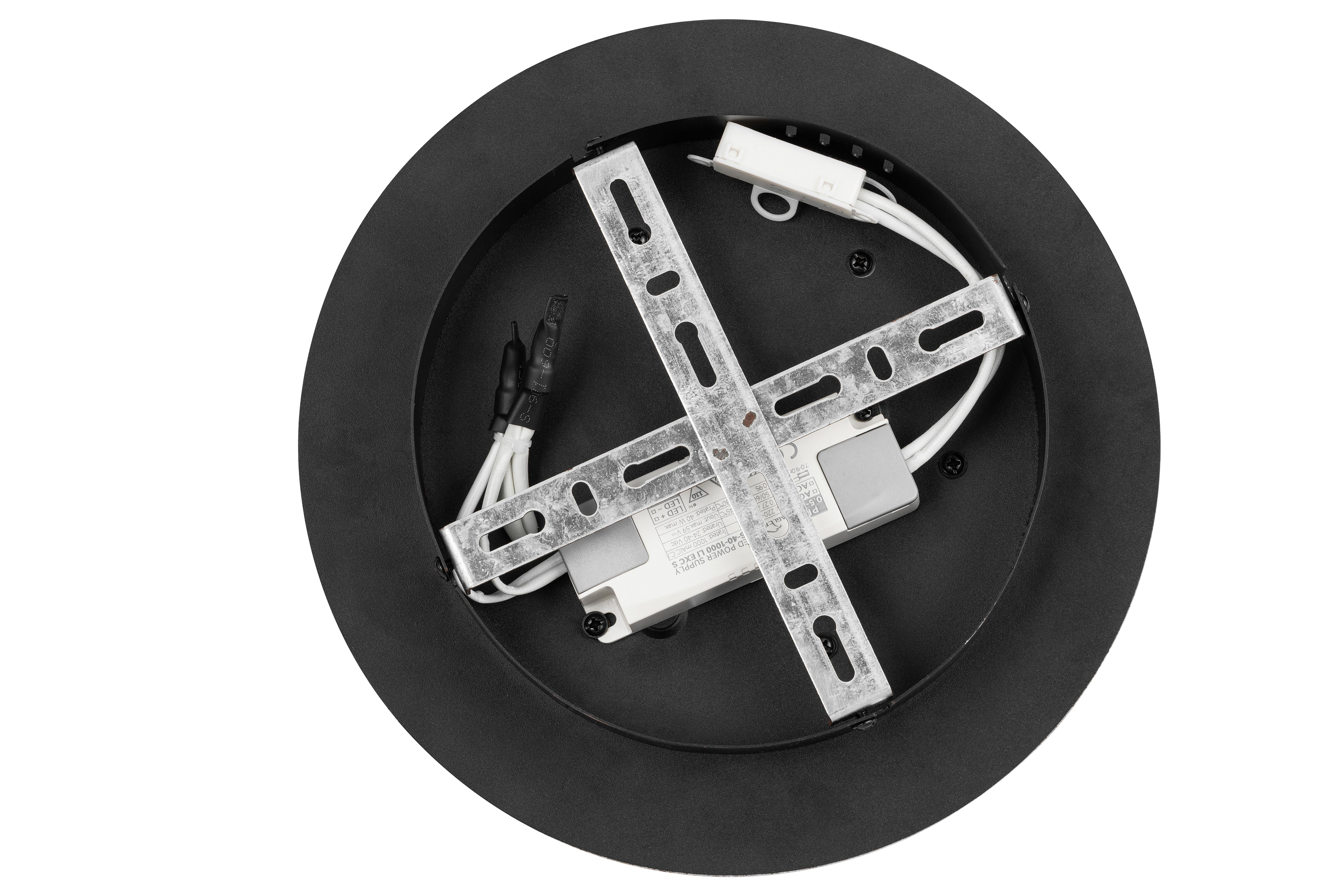 LED-TAKLAMPA RINGO - svart, Modern, metall/plast (51,5/45.5/11,5cm)