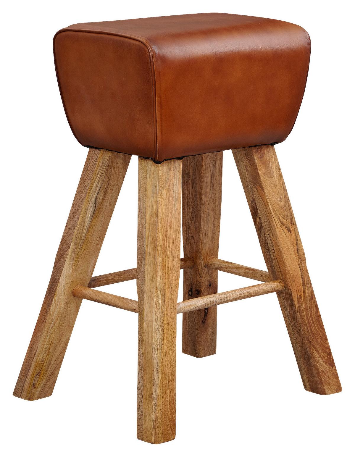 Barski Stol Barhocker - rjava, Natur, les/usnje (43/75/29,5cm) - MID.YOU