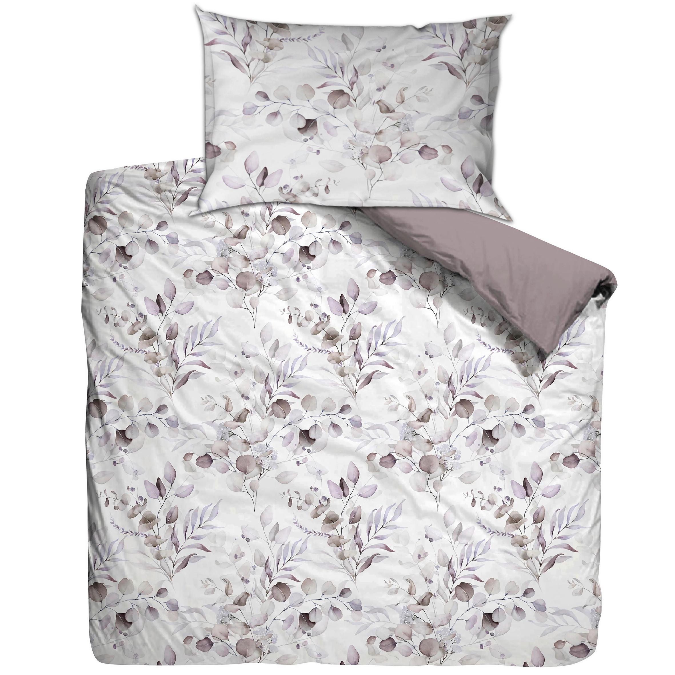 POŚCIEL NADIA - LILAC - biały/lilak, Basics, tkanina (135/200cm)
