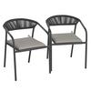 SET TUINSTOELEN BENICIO - Donkergrijs/Grijs, Modern, Kunststof/Textiel (56/80/64cm) - Bessagi Garden