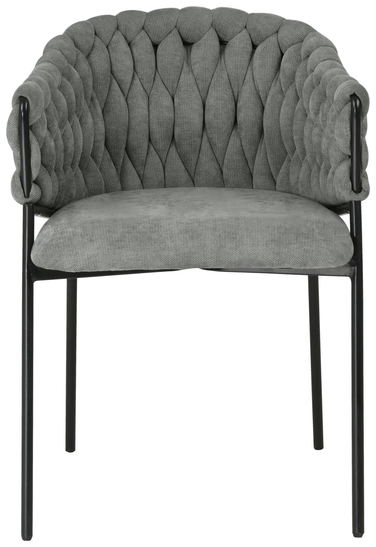 KRZESŁO Z PODŁOKIETNIKAMI WAVY BUBBLE - czarny/szary, Design, metal/tkanina (56/80/61cm) - Novel