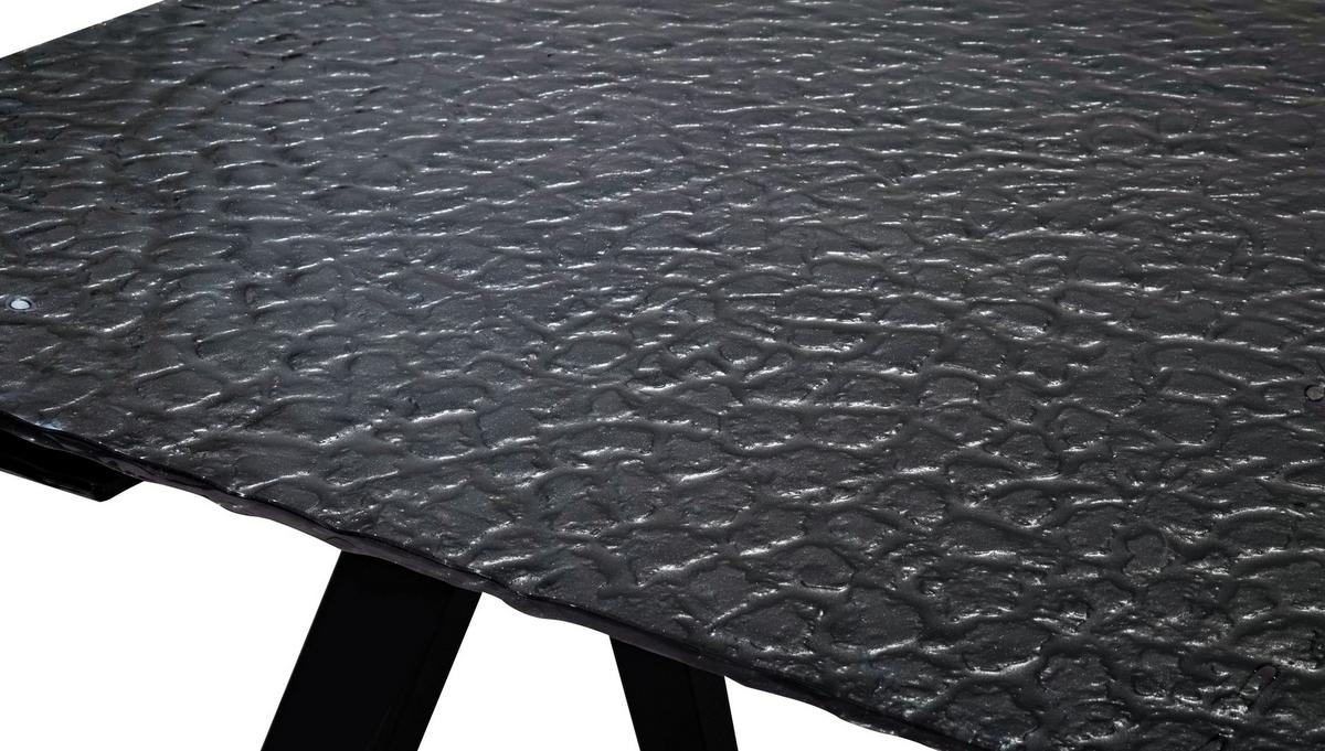 Ausziehtisch Bruno Schwarz - Schwarz, Lifestyle, Glas/Metall (160-240/90/76cm) - Premium Living