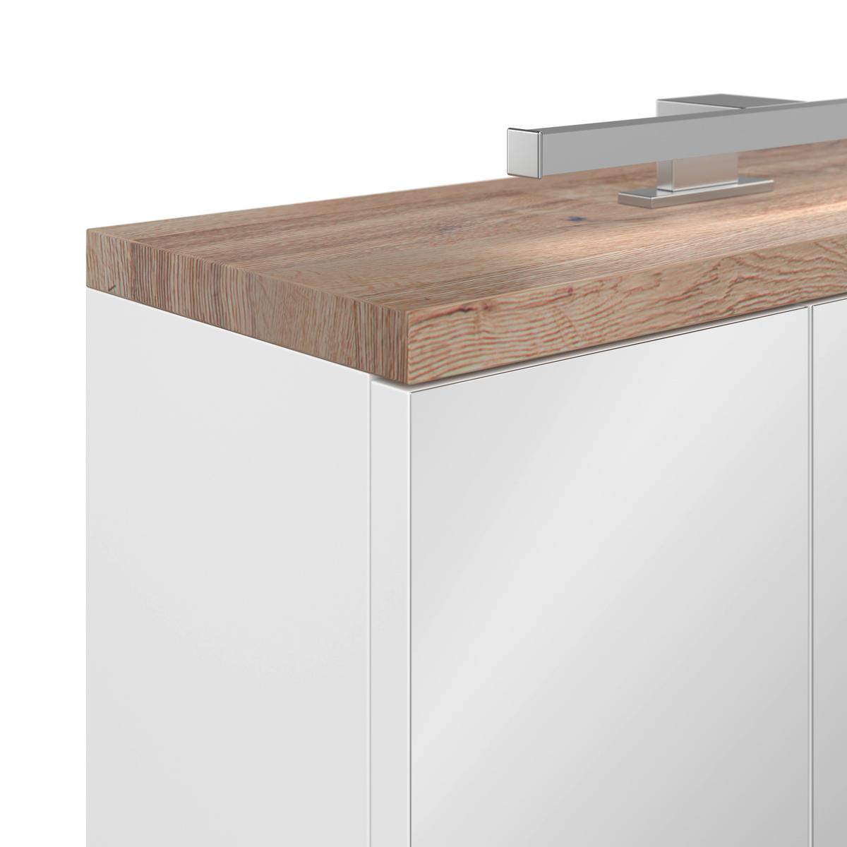 Omara Z Ogledalom Marbella, Bela, Led - barve kroma/bela, Moderno, kovina/steklo (80/70/20cm) - Mömax