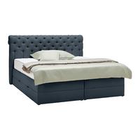 Boxspringbett Belano Dunkelblau ca. 180x200cm - bleu foncé, Konventionell, métal/textile (180/200cm) - Premium Living