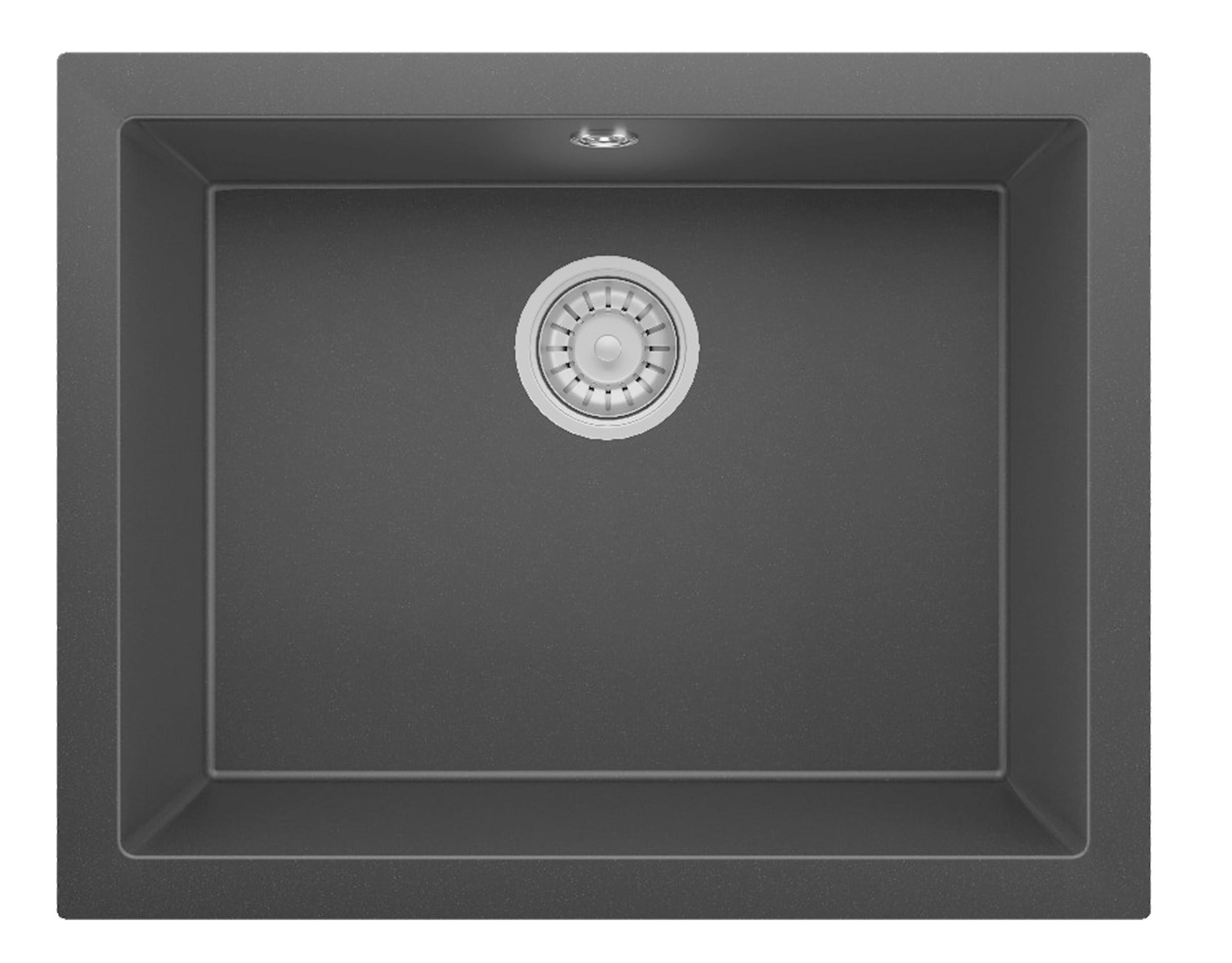 Spüle Nelson Schwarz - Schwarz, Trend, Stein (60/22/47,5cm) - Respekta