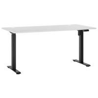 Schreibtisch Toni in Weiß - Schwarz/Weiß, KONVENTIONELL, Holzwerkstoff/Metall (160/77/74-117cm) - Mömax